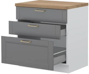 Επιδαπέδιο ντουλάπι Tahoma R-80-3MBOX-Γραφίτης - 80.00Χ60.00Χ88.00cm