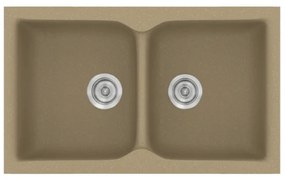 Sanitec Classic 340 Metallic Cream Ένθετος Νεροχύτης 80cm