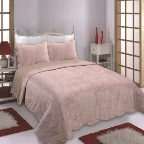 Κουβερλί Βελουτέ King Size (Σετ 240x260) 2 Όψεων Silk Fashion NX2212 Pink