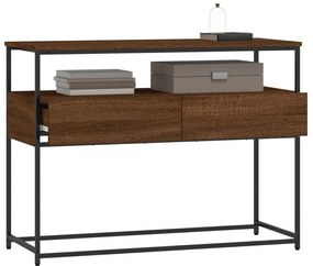 Τραπέζι Κονσόλα Καφέ Δρυς 100x40x75 εκ. Επεξεργασμένο Ξύλο - Καφέ
