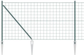 vidaXL Euro Fence με 13 σπικ ποστάκια 1x25 μ Γαλβανισμένο Ατσάλι Πράσινο