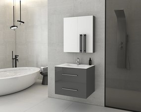 Drop Torino 60 Anthracite -  Πάγκος με Νιπτήρα &amp; Καθρέπτη με Ντουλάπι