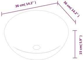 Νιπτήρας Στρογγυλός Λευκός 36 x 15 εκ. Κεραμικός - Λευκό