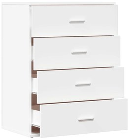 vidaXL Βοηθητικό Ντουλάπι Λευκή 60 x 39 x 80 εκ. Επεξεργασμένο Ξύλο
