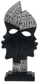 Διακοσμητική Φιγούρα African 374-225-464 12x6x25cm Black-White Πολυρεσίνη