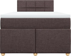 vidaXL Κρεβάτι Boxspring με Στρώμα Σκούρο Καφέ 120x190 εκ Υφασμάτινο