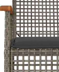vidaXL Σετ Τραπεζαρίας Κήπου 5 τεμ. Γκρι Συνθ. Ρατάν με Μαξιλάρια