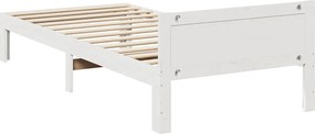 vidaXL Σκελετός Κρεβ. Χωρίς Στρώμα Λευκό 90x200 εκ Μασίφ Πεύκο