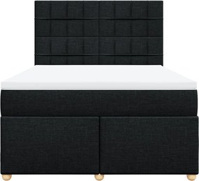 vidaXL Κρεβάτι Boxspring με Στρώμα Μαύρο 160x200 εκ. Υφασμάτινο