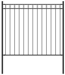 vidaXL Κάγκελα Περίφραξης Μαύρα 1,7 x 0,8 μ. Ατσάλινα