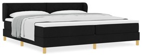 vidaXL κρεβάτι Box Spring με στρώμα - Μαύρο, 200x200 εκ, Υφασμάτινο