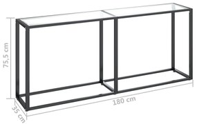 vidaXL Τραπέζι Κονσόλα Διαφανές 180x35x75,5 εκ. από Ψημένο Γυαλί