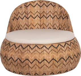 ΠΟΛΥΘΡΟΝΑ ΣΤΡΟΓΓΥΛΗ LADLON HM5992 RATTAN ΦΥΣΙΚΟ-ΕΚΡΟΥ ΜΑΞΙΛΑΡΙ 97x97x76Υεκ.