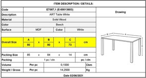 Τραπέζι Art 80x80cm Λευκό