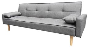 Καναπές-Κρεβάτι Τριθέσιος DARBY Γκρι Ύφασμα 204x79x77cm