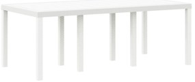 vidaXL Κήπος Τραπέζι Λευκό 200x100x73 εκ. Πολυ Ράττον