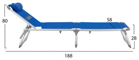 ΞΑΠΛΩΣΤΡΑ ΠΑΡΑΛΙΑΣ ALMIRA HM5054.01 ΒΑΡΕΩΣ ΤΥΠΟΥ ΜΠΛΕ ΑΛΟΥΜΙΝΙΟΥ 188x58x28-80Υ εκ. - 0614007 - HM5054.01 ΜΠΛΕ