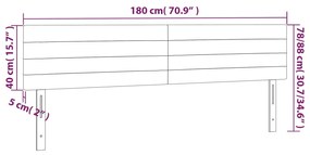 Κεφαλάρι Κρεβατιού LED Ανοιχτό Γκρι 180x5x78/88 εκ. Βελούδινο 3121812