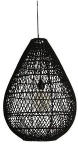 Κρεμαστό Φωτιστικό Οροφής ARTE ILLUMIN E27 60W Μέταλλο Ρατάν Eurolamp-144-33020-Μαύρο 144-33020
