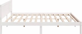 vidaXL Σκελετός Κρεβατιού Λευκό 200 x 200 cm Μασίφ ξύλο πεύκου