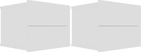 vidaXL Κομοδίνα 2 τεμ. Λευκά 40 x 30 x 30 εκ. από Επεξ. Ξύλο