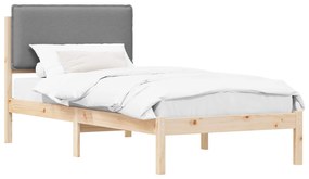vidaXL Σκελετός Κρεβατιού με Επενδεδυμένο Κεφαλάρι Ανοιχτό γκρι