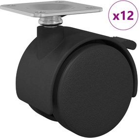 vidaXL Τροχός 12 τεμ. Μαύρο 39,5 x 39,5 x 37,8 χιλ