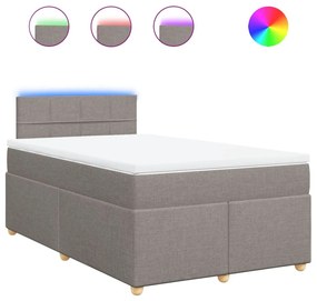 Κρεβάτι Boxspring με Στρώμα Taupe 120x200 εκ. Υφασμάτινο - Μπεζ-Γκρι