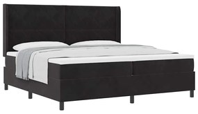 vidaXL Κρεβάτι με ελατήρια με κεφαλάρι Μαύρο 200 x 200 cm Βελούδο