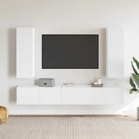 vidaXL Έπιπλα Τηλεόρασης Σετ 5 Τεμαχίων Λευκό από Επεξ. Ξύλο