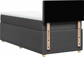 vidaXL Κρεβάτι Boxspring με Στρώμα Σκούρο Γκρι 80x200 εκ. Υφασμάτινο