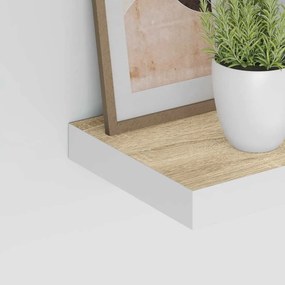 vidaXL Ράφια Τοίχου 4 τεμ. Δρυς/Άσπρο 50x23,5x3,8 εκ. MDF