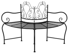 vidaXL Παγκάκι Δέντρου Μαύρο 150 εκ. από Ατσάλι