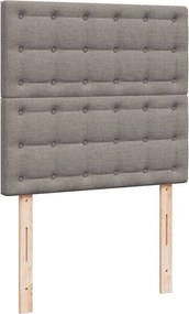 vidaXL Κρεβάτι Boxspring με Στρώμα Taupe 90x190 εκ.Υφασμάτινο