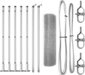 vidaXL Στύλος Περιφράξεων Ασημί 10 x 0,4 m (25 x 25 mm δίκτυο) Ατσάλι