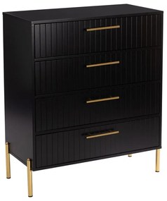 FINO Συρταριέρα με 4 Συρτάρια, Μαύρο 83x43x94cm Ε7011,2