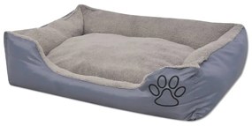 Κρεβάτι Σκύλου με Επενδυμένο Μαξιλάρι Γκρι S - Γκρι
