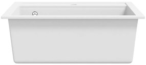 vidaXL Νεροχύτης με Μονή Γούρνα Λευκός Γρανιτένιος