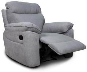 Boston πολυθρόνα Relax με χειροκίνητη ανάκλιση 101x100x102εκ. Γκρι ανοιχτό ύφασμα