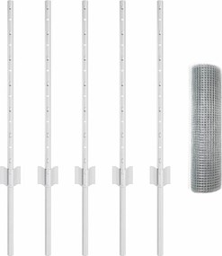 vidaXL Τεντώτο με στήριγμα Ασημί 0,5 x 10 μ. Ατσάλι
