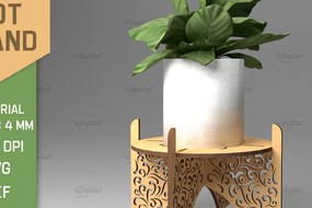 Σετ των 2 Intra απο ξύλο plywood 3mm-4mm πάχος Τρισδιάστατη . Στάντ λουλουδιών Δίασταση 30x20 cm INTRAFABR-85914670