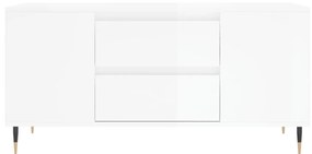 vidaXL Τραπεζάκι Σαλονιού Γυαλ. Λευκό 102x44,5x50 εκ. Επεξεργ. Ξύλο