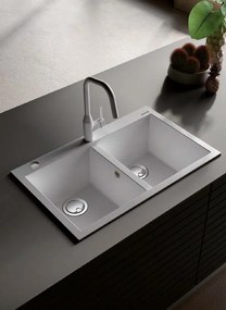 Elleci Quadra 350 - Νεροχύτης Κουζίνας Γρανίτη 79x50 - Nero