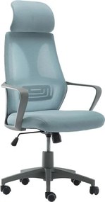 BF2950 Πολυθρόνα Γραφείου Διευθυντή, Γκρι - Mesh Μπλε   1τμχ