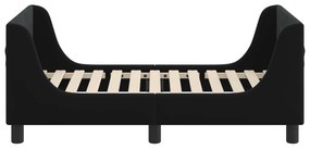 vidaXL Κρεβατική βάση για παιδιά με προσκέφαλο Μαύρο 70 x 140 cm