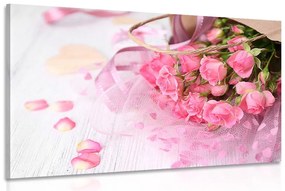 Εικόνα μπουκέτο με ροζ τριαντάφυλλα - 60x40