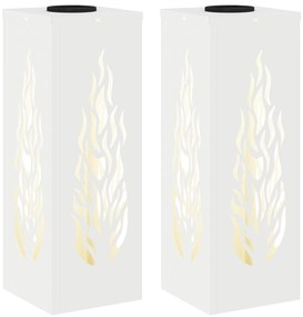 vidaXL Ηλιακό LED Φως Δρόμου 2 pcs Λευκό Κρύο Ρολαρισμένο Χάλυβα