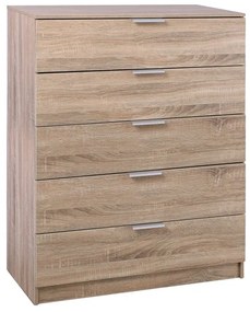 DRAWER Συρταριέρα με 5 Συρτάρια, Απόχρωση Sonoma 80x40x102cm Ε758,2