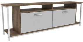 Έπιπλο Τηλεόρασης Omar 322RTC2163 160x35x50,8cm White-Walnut