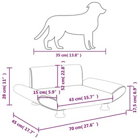 Κρεβάτι Σκύλου Σκούρο Γκρι 70 x 45 x 28 εκ. Υφασμάτινο - Γκρι